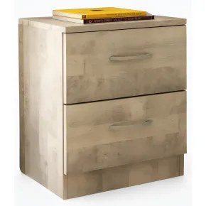 Comodino 2 Cassetti Rovere Chiaro per Camera da Letto Moderno