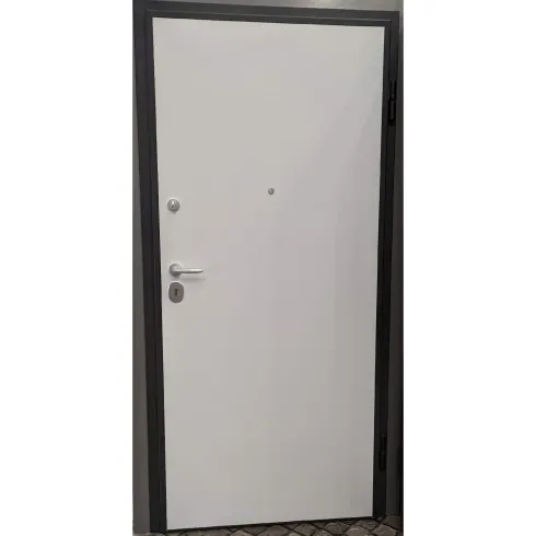 Porta blindata 90x210 da esterno in vetroresina grigia maniglione incluso