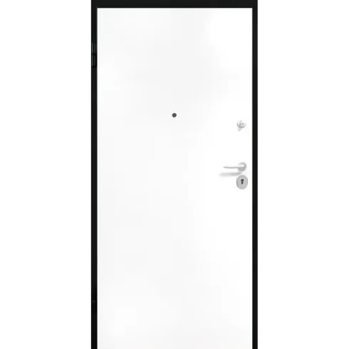 Porta blindata 90x210 da esterno in vetroresina grigia maniglione incluso