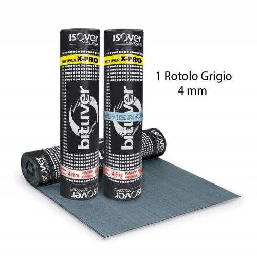 Rotolo Guaina Ardesiata Grigio 10 mt Bituminosa 4kg/m2 Impermeabilizzante Tetti