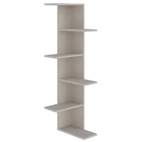 Libreria Angolare 5 Ripiani Cashmere Salvaspazio 37x37x141 cm