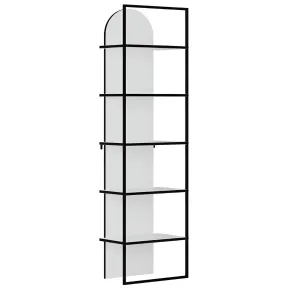 Libreria 5 Ripiani Moderna da Ingresso Soggiorno Bianco Struttura Metallo