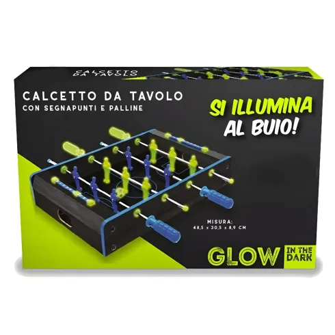 Biliardino da Tavolo con Palline Fluo Mini Calcetto Calciobalilla