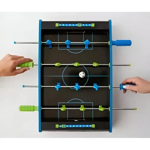 Biliardino da Tavolo con Palline Fluo Mini Calcetto Calciobalilla