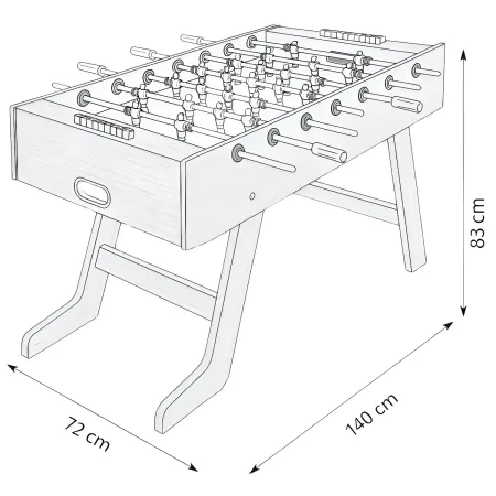 Tavolo Biliardino Calcetto Deluxe da Gioco Richiudibile Regolamentare
