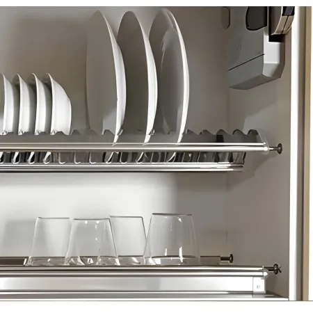 Scolapiatti per Cucina a Incasso con Vassoio Salvagocce per Piatti 86 cm