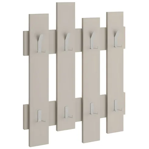 Appendiabiti a Muro per Ingresso in Legno Cashmere 8 Ganci Moderno
