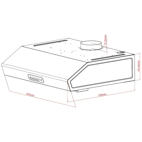Cappa 60 cm Sottopensile per Cucina Aspiratore Potente Samet in Acciaio