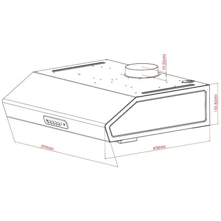 Cappa 60 cm Sottopensile per Cucina Aspiratore Potente Samet in Acciaio