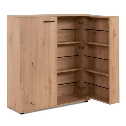 Scarpiera 2 Ante con 8 Ripiani Aste Fermascarpe Salvaspazio Rovere