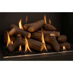 Legna Ceramica per Biocamino 9 Tronchi Decorativi Effetto Realistico 2