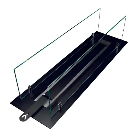 Bruciatore a Bioetanolo con Vetri da Incasso 65 cm 0,7L Acciaio Inox