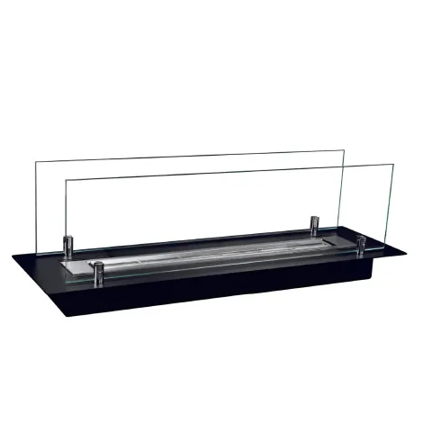 Bruciatore a Bioetanolo con Vetri da Incasso 65 cm 0,7L Acciaio Inox