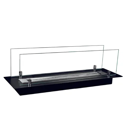 Bruciatore a Bioetanolo con Vetri da Incasso 65 cm 0,7L Acciaio Inox
