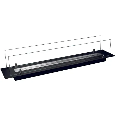 Bruciatore a Bioetanolo con Vetri da Incasso 100 cm 1L in Acciaio Inox