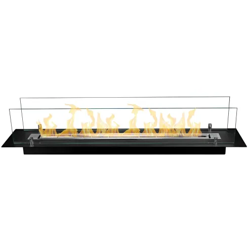 Bruciatore a Bioetanolo con Vetri da Incasso 100 cm 1L in Acciaio Inox