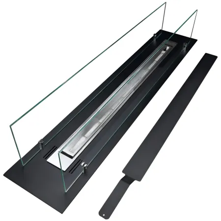 Bruciatore a Bioetanolo con Vetri da Incasso 100 cm 1L in Acciaio Inox