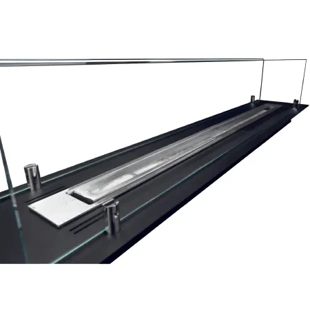 Bruciatore a Bioetanolo con Vetri da Incasso 100 cm 1L in Acciaio Inox