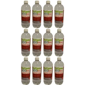 12 Bottiglie 1L Bioetanolo Liquido per Camini Stufe Ecologico Inodore