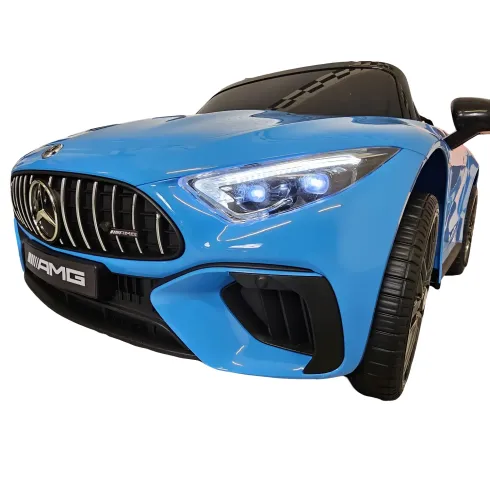 Auto Elettrica per Bambini 12V Mercedes SL63 Blu Metallizzato Cintura