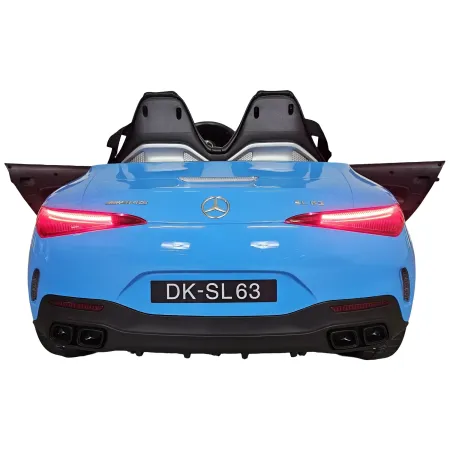 Auto Elettrica per Bambini 12V Mercedes SL63 Blu Metallizzato Cintura
