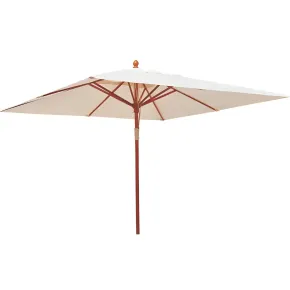 Ombrellone Quadrato 3x3 Ecru Palo Centrale in Legno da Giardino Professionale | BricoShop24