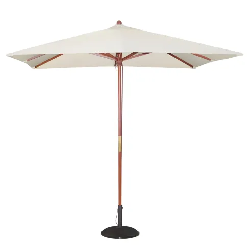 Ombrellone Quadrato 3x3 Ecru Palo Centrale in Legno da Giardino Professionale | BricoShop24