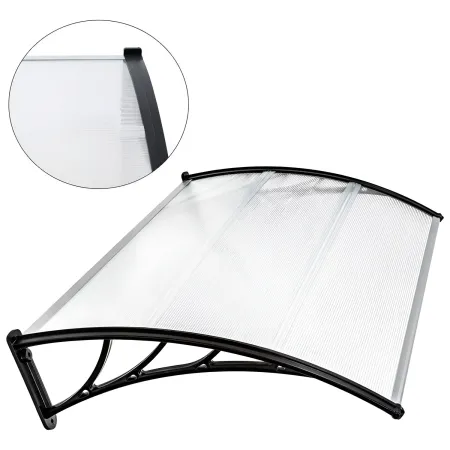 Pensilina 125x80 cm Tettoia Modulare in Policarbonato Alveolare Opaco