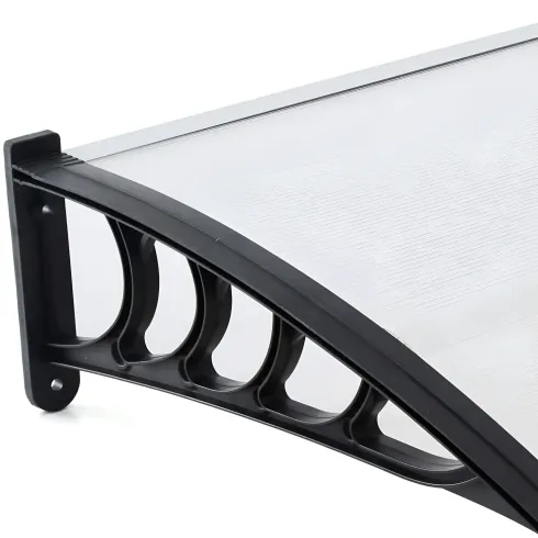 Pensilina 125x80 cm Tettoia Modulare in Policarbonato Alveolare Opaco