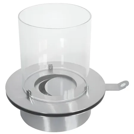 Bruciatore a Bioetanolo Rotondo con Vetro Ø35 da Incasso 4L in Acciaio