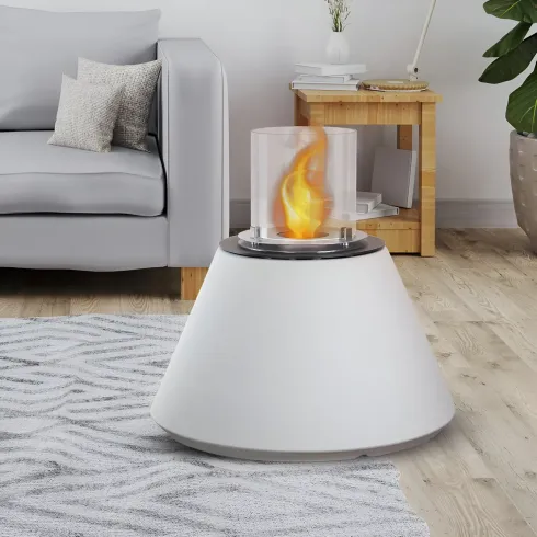 Camino Bioetanolo 1,5L Cono Ø60 Bianco da Terra da Interno Esterno