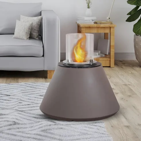 Camino Bioetanolo 1,5L Cono Ø60 Tortora da Terra da Interno Esterno