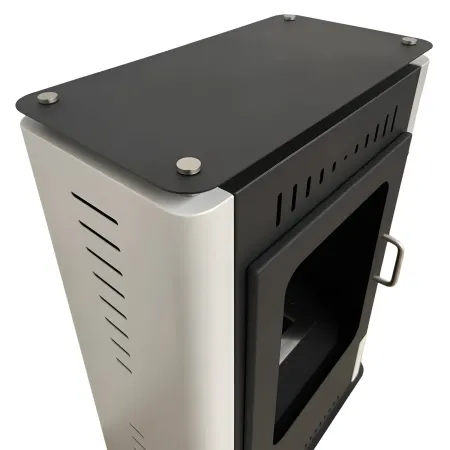 Stufa a Bioetanolo 1,2L da Pavimento 3,4 kW in Acciaio Inox Bianco