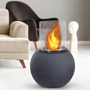 Camino Bioetanolo 1,5L Ghisa Grigio Ø40 da Terra Fiamma Reale Portatile 2
