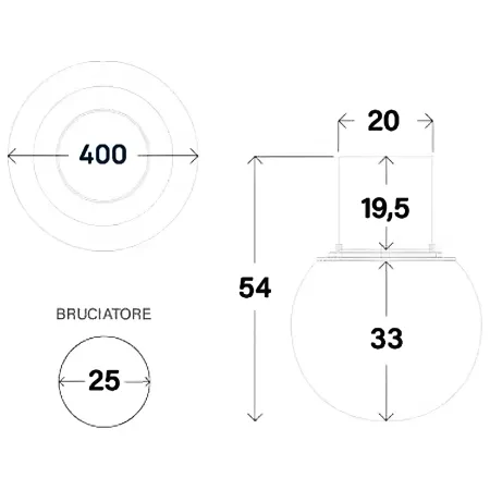 Camino Bioetanolo 1,5L Corda Beige Ø40 da Terra Fiamma Reale Portatile