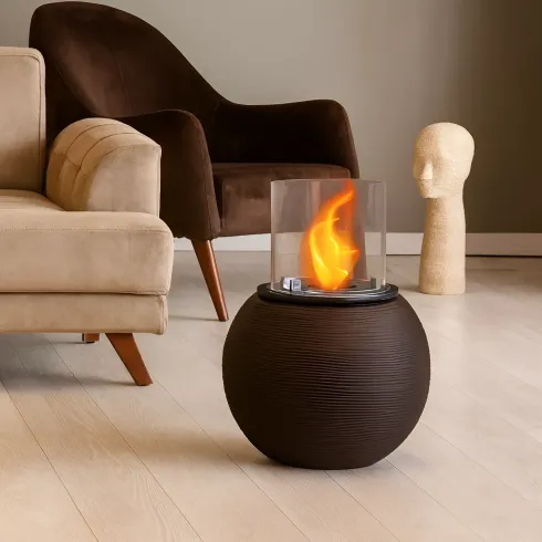 Camino Bioetanolo 1,5L Marrone Ø40 da Terra Fiamma Reale Portatile
