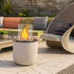 Camino Bioetanolo da Giardino 1,5L Corda Beige da Pavimento 35x55 cm 2