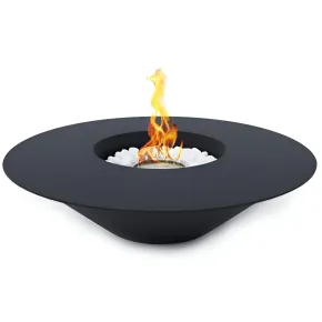 Camino da Esterno Bioetanolo Tondo Ø60 cm da Pavimento Nero Moderno