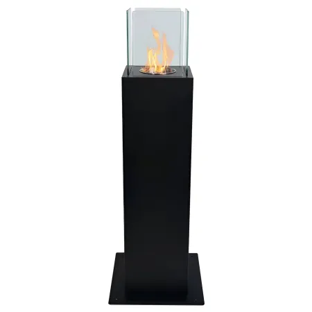 Camino a Bioetanolo a Colonna 70cm Nero 3kW da Giardino Moderno