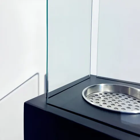 Camino a Bioetanolo a Colonna 70cm Nero 3kW da Giardino Moderno