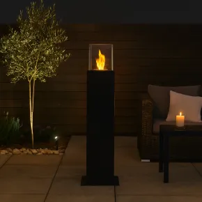 Camino a Bioetanolo a Colonna 70cm Nero 3kW da Giardino Moderno 2