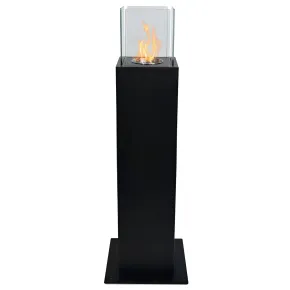 Camino a Bioetanolo a Colonna 110cm Nero 3kW da Giardino Moderno
