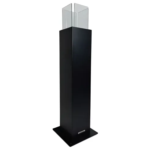 Camino a Bioetanolo a Colonna 110cm Nero 3kW da Giardino Moderno