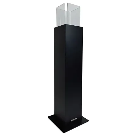 Camino a Bioetanolo a Colonna 110cm Nero 3kW da Giardino Moderno