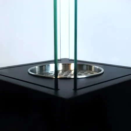 Camino a Bioetanolo a Colonna 110cm Nero 3kW da Giardino Moderno