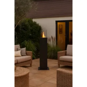 Camino a Bioetanolo a Colonna 110cm Nero 3kW da Giardino Moderno 2