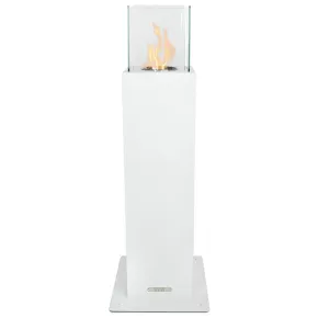 Camino a Bioetanolo a Colonna 70cm Bianco 3kW da Giardino Moderno