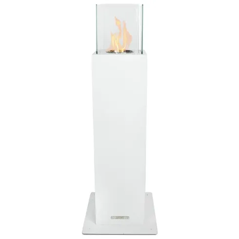 Camino a Bioetanolo a Colonna 70cm Bianco 3kW da Giardino Moderno