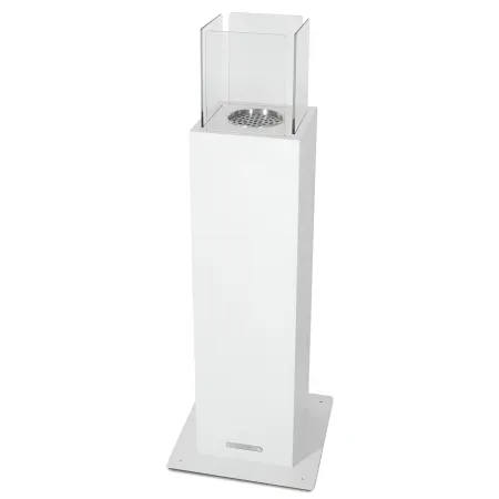 Camino a Bioetanolo a Colonna 70cm Bianco 3kW da Giardino Moderno