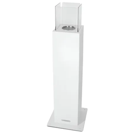 Camino a Bioetanolo a Colonna 110cm Bianco 3kW da Giardino Moderno